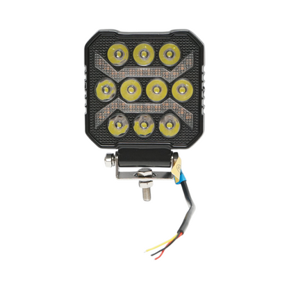 Square LED projector with DRL 9-80V, 17W, white-yellow, aluminum housing IP67 Breckner Germany