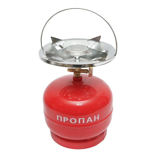 Camping gas bottle with burner, LPG, 2kg