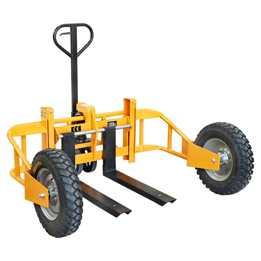 Pallet truck for rough terrain, maximum load 1T, fork length 800mm