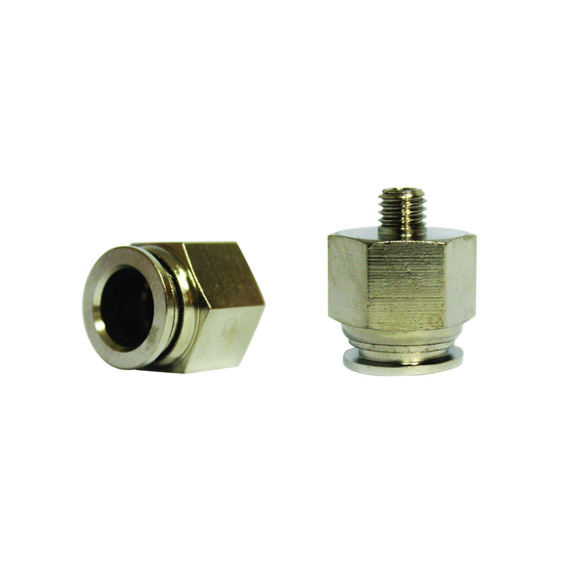 Right quick connector made of metal and metal screw fi 12 with M8.