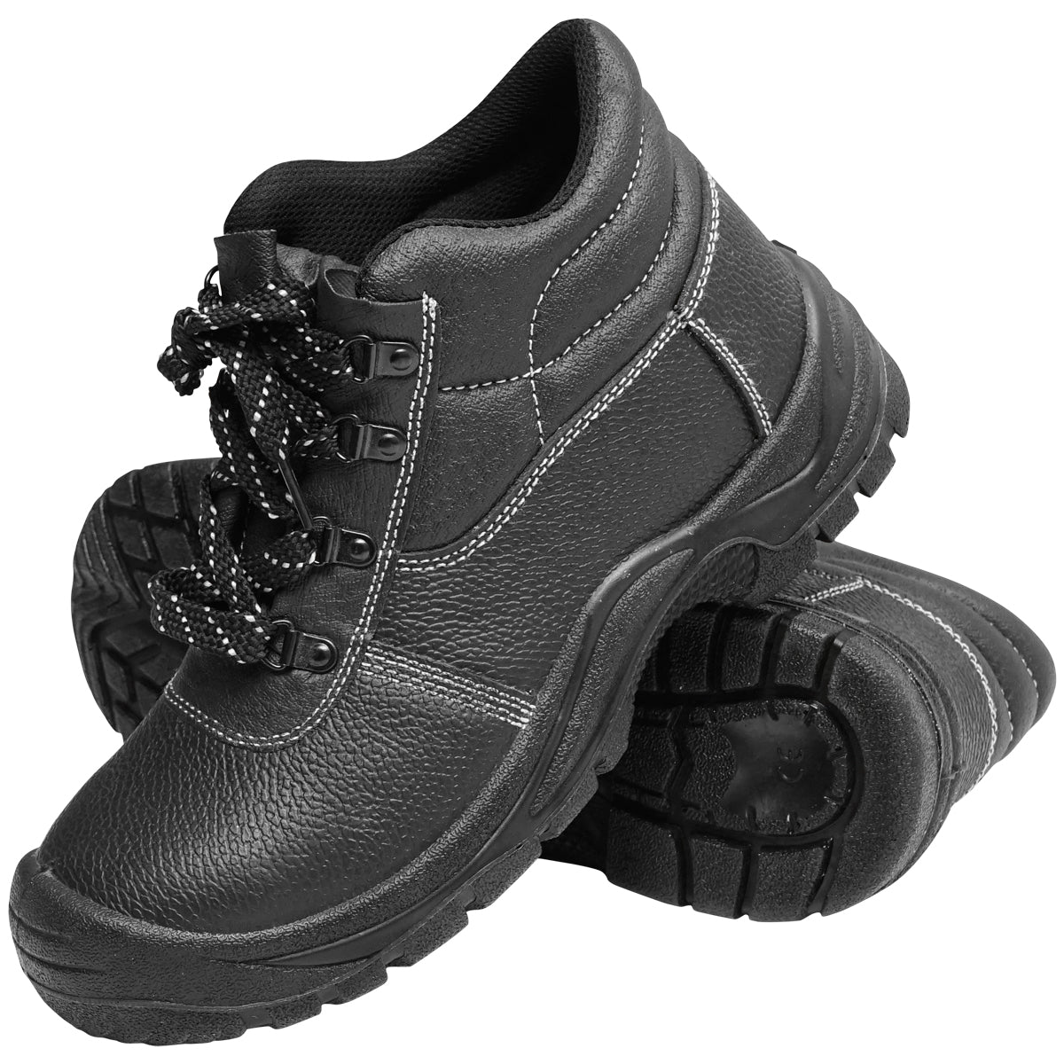 Size 46 safety boots with toe cap and steel sole insert 5001