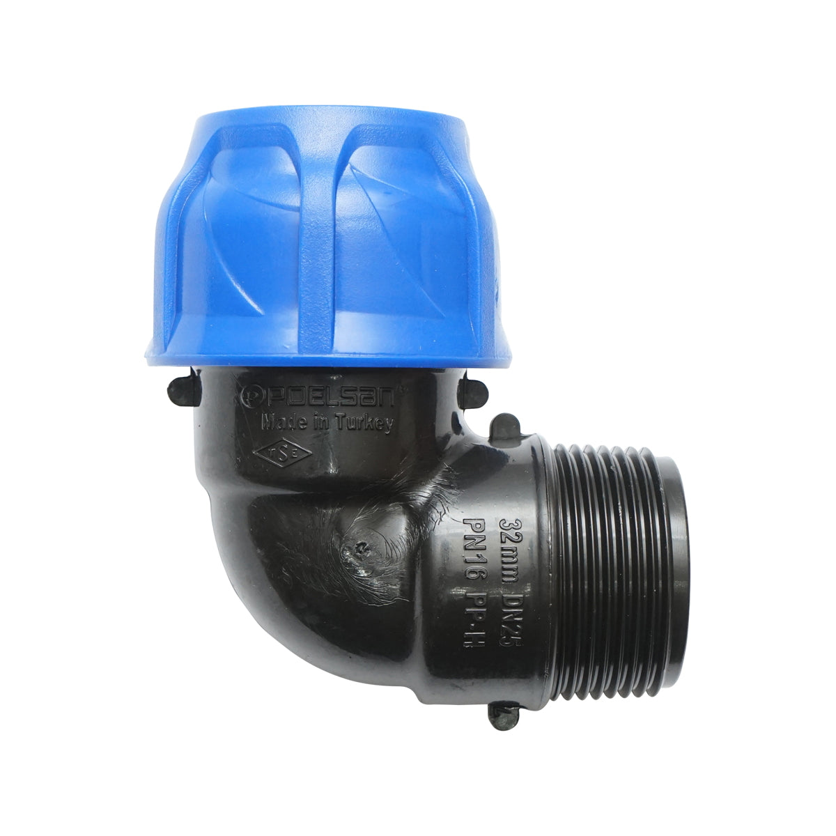 Compression fitting with external thread D32mmx1-1/4 toll PN16, for irrigation systems