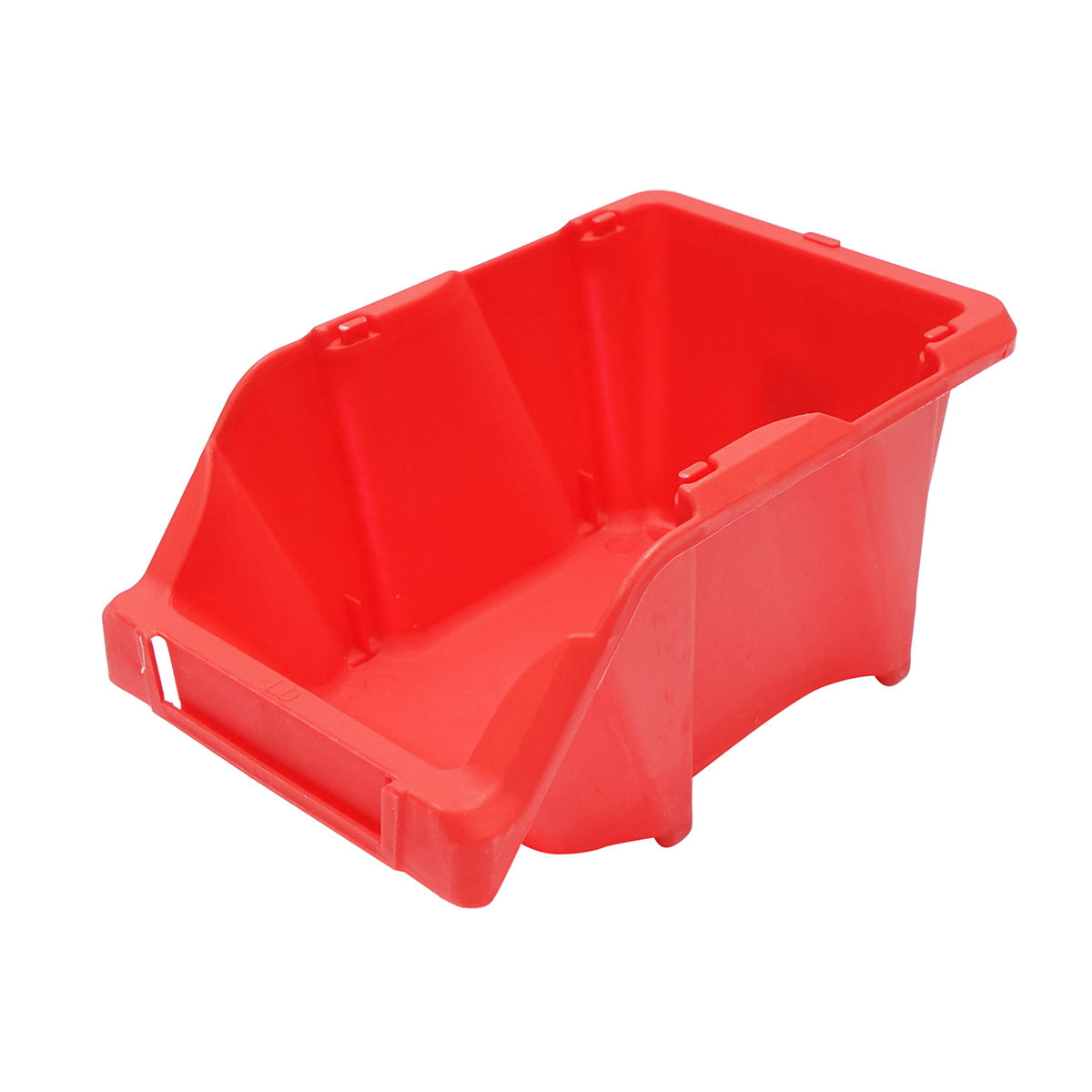 Red plastic storage box 245x155x120mm