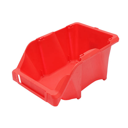 Red plastic storage box 245x155x120mm