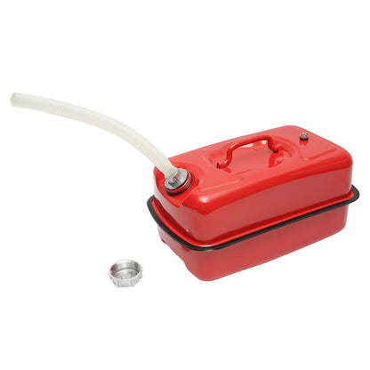 Horizontal metal canister 10L with flexible hose and screw cap