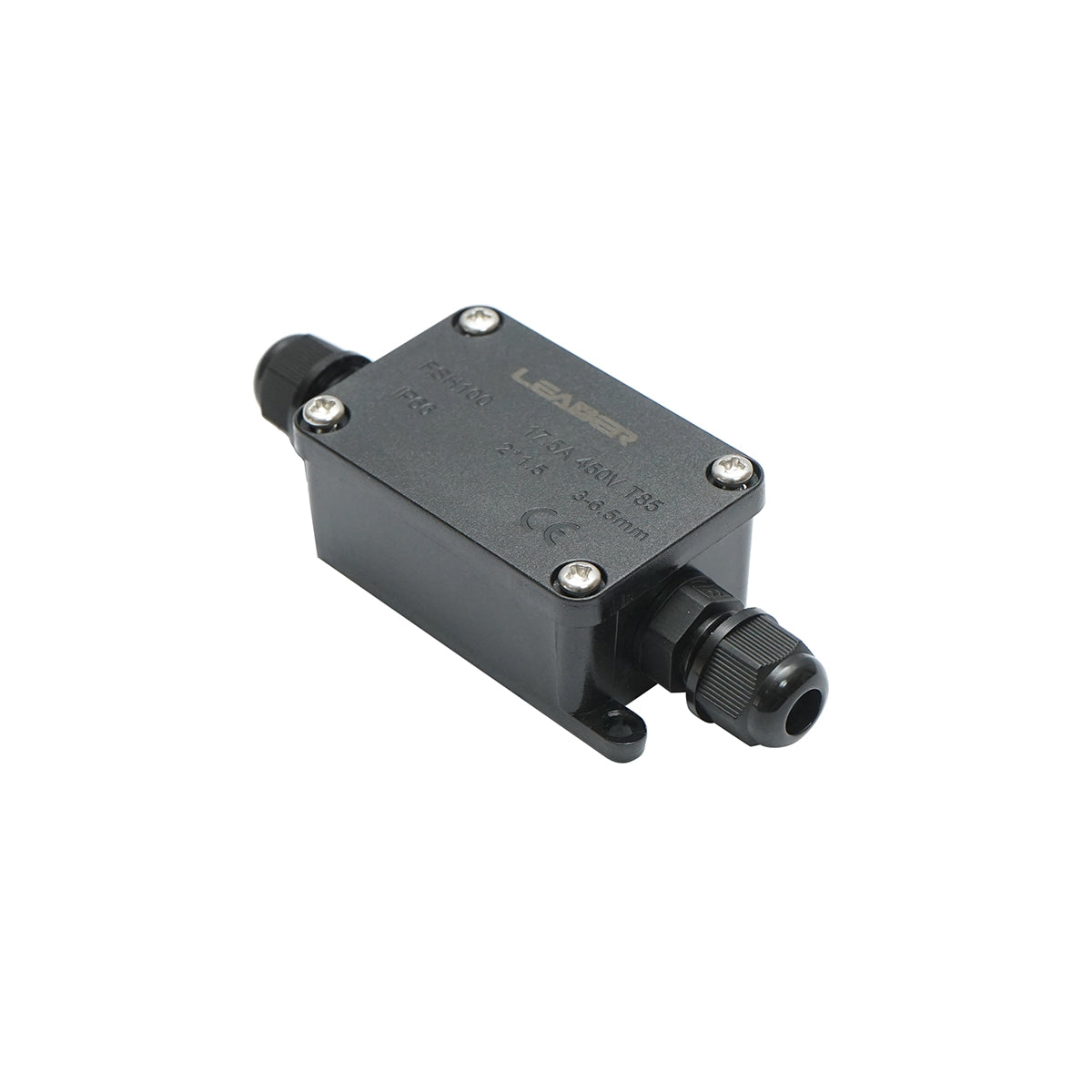 Sealed box with 17.5A 450V AC inputs, 2 ways 3-6.5mm IP66 Leader