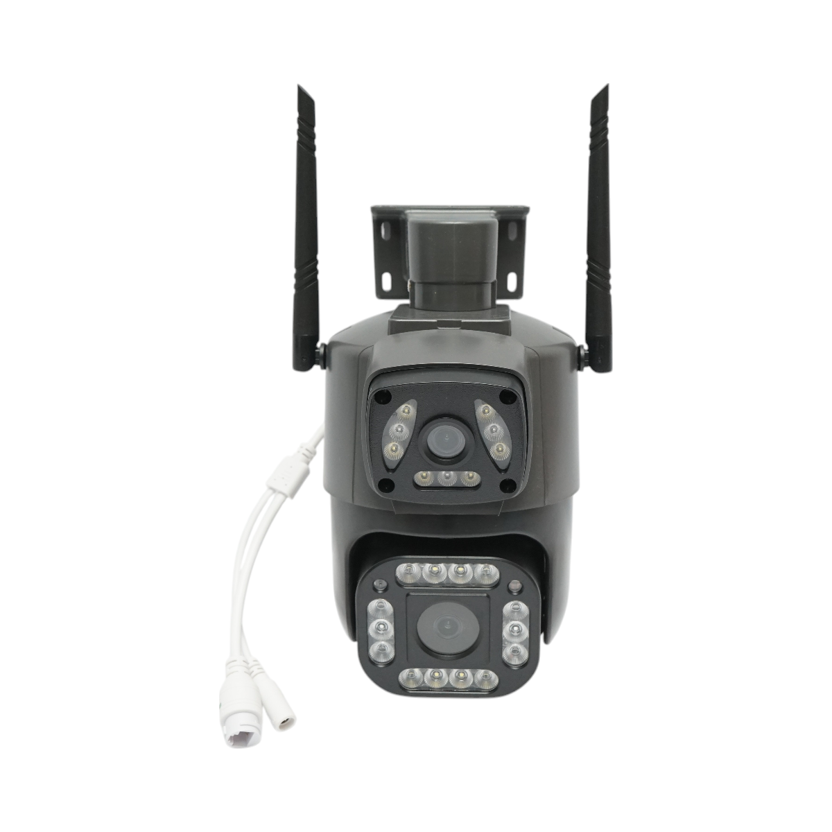 4MP 1080P dual lens surveillance camera, P2P WIFI 2.4GHz, PTZ with motion sensor, human detection and V380 Pro application