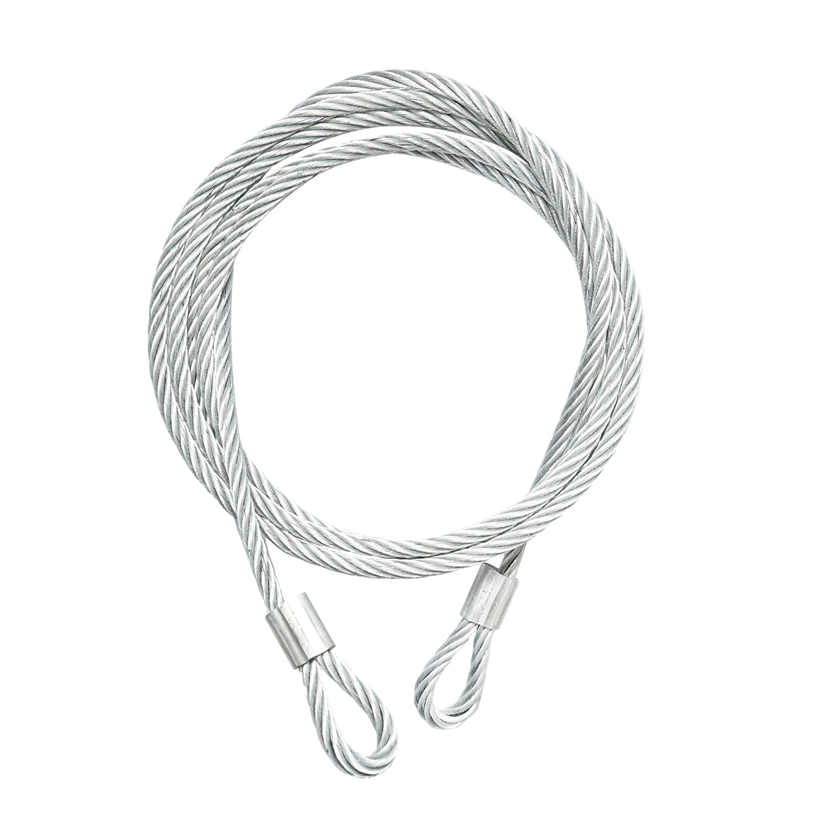 Steel winch cable/string with a thickness of 12mm and a length of 4m with rings for towing or lifting
