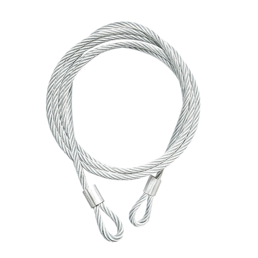 Steel winch cable/string with a thickness of 12mm and a length of 4m with rings for towing or lifting