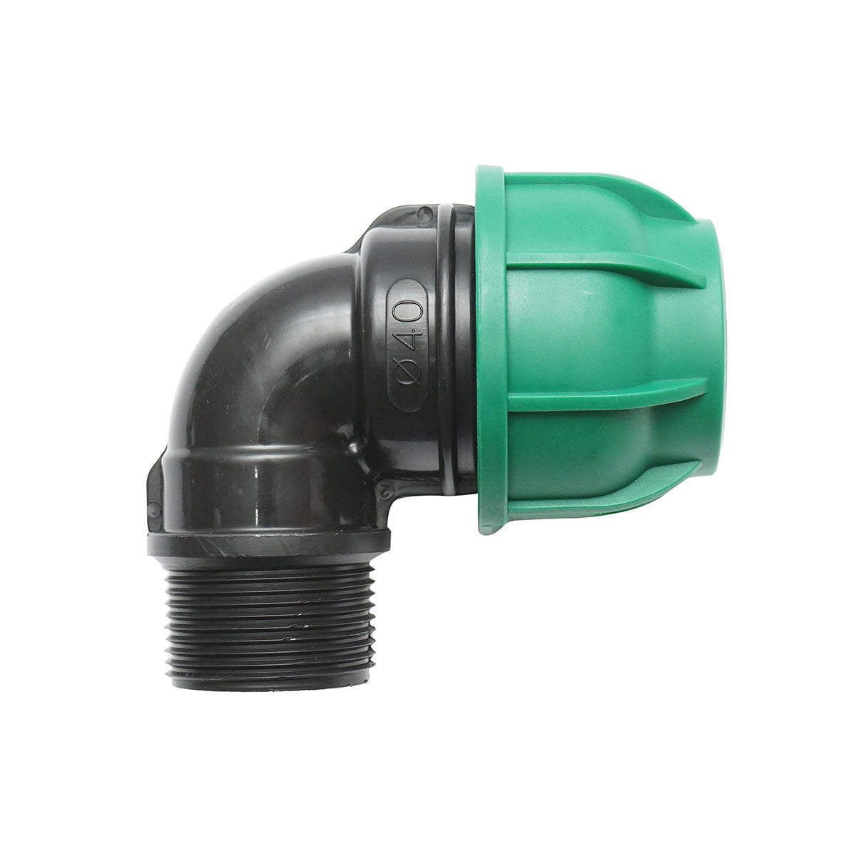 Compression fitting with external thread D40mmx1-1/4 toll, PN10 bar for irrigation systems