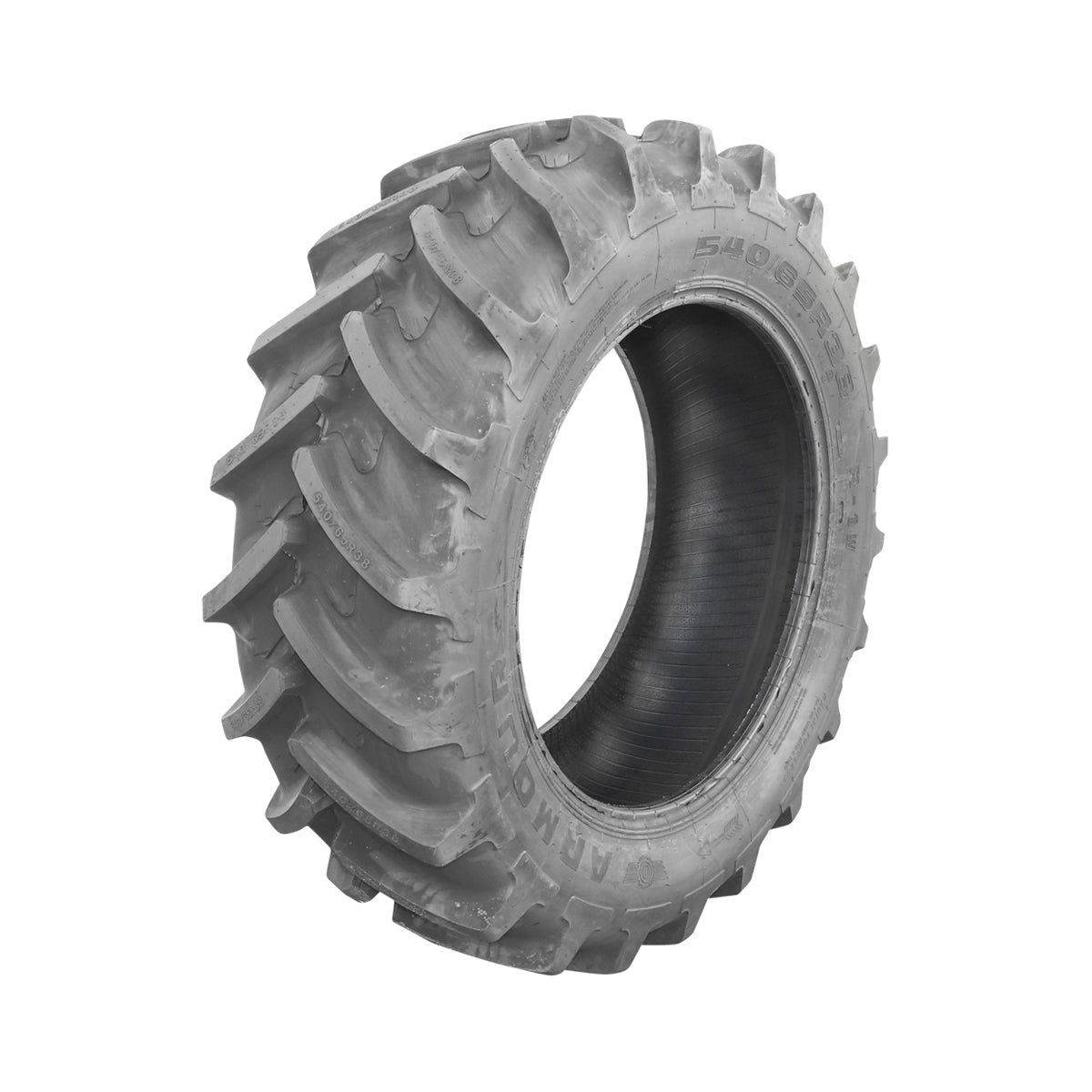 Radial tubeless agricultural tire 540/65R38 with V profile R-1W tread