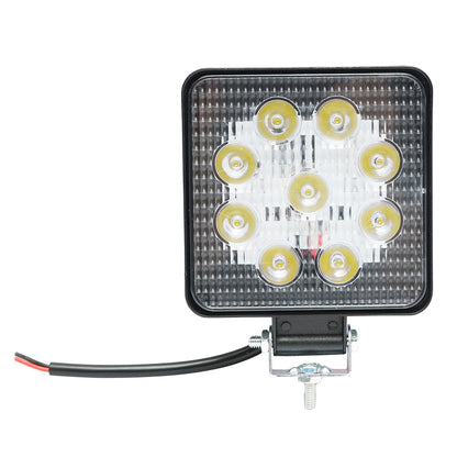 Lamp with 9 LEDs 10-60V 27W beam angle 30 degrees spot type 107x107x49mm 6000K IP67