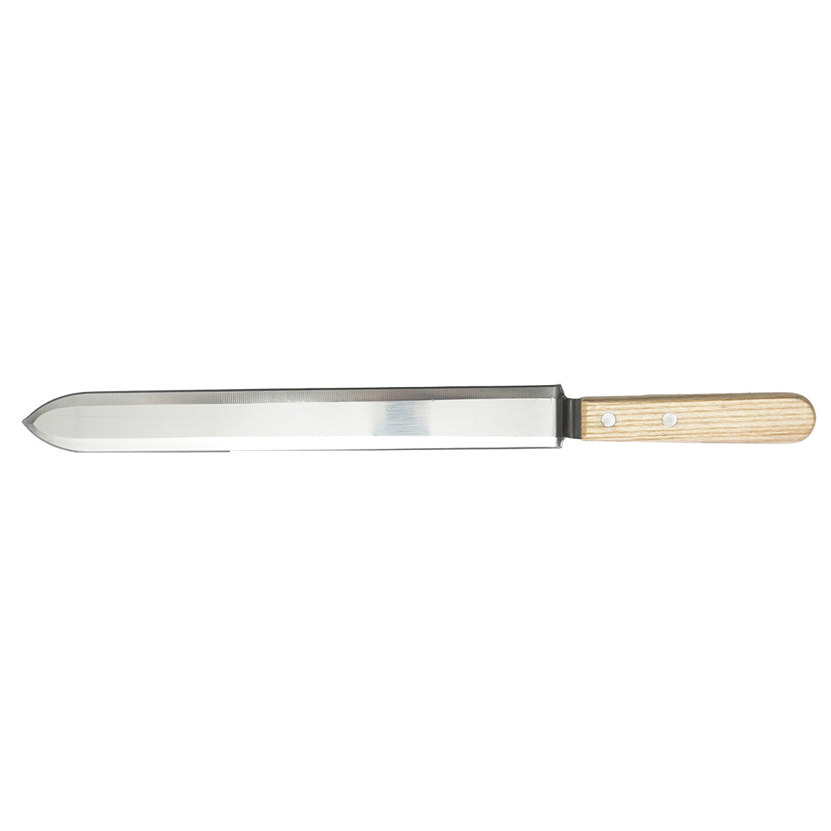 Inox applicator knife with straight blade and wooden handle 400mm