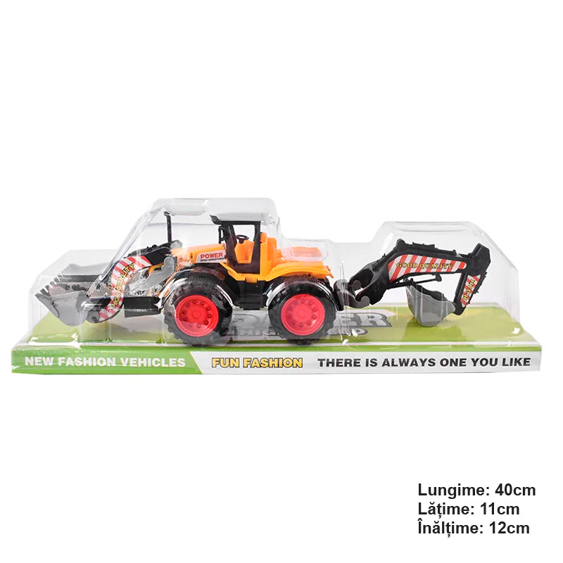 Front loader toy with backhoe arm