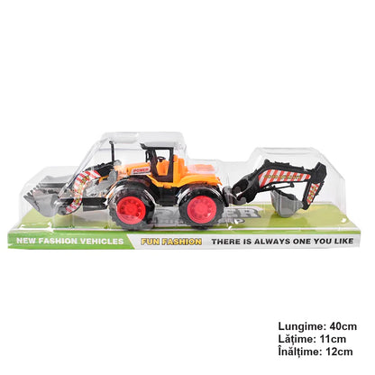 Front loader toy with backhoe arm