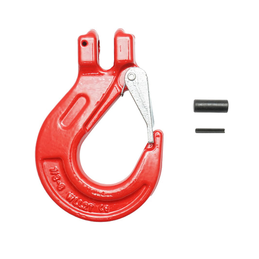 Hook with bolt and safety for chain link fi 8mm, maximum load capacity 2T
