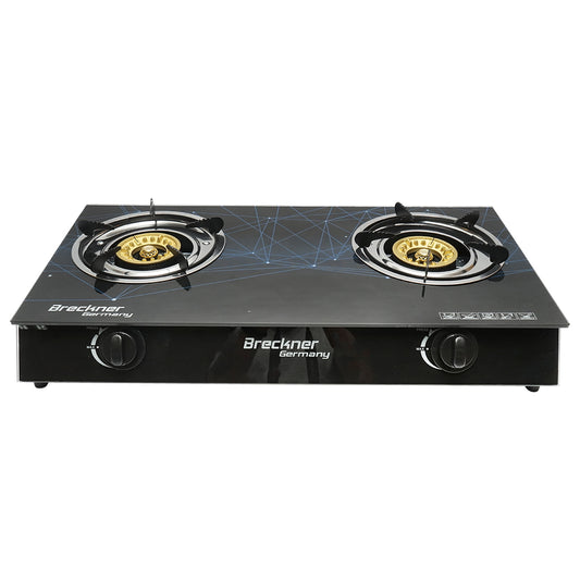 Stove, 2-burner cast iron hob 3KW, tempered glass 700x380x94mm Breckner Germany