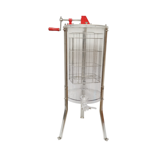 Manual honey extractor, transparent honey centrifuge with 2 frames
