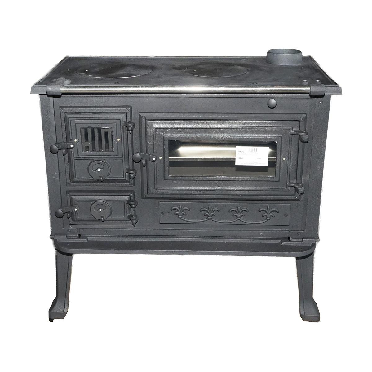 Wood stove with hotplate and cast iron oven 830x520x800mm