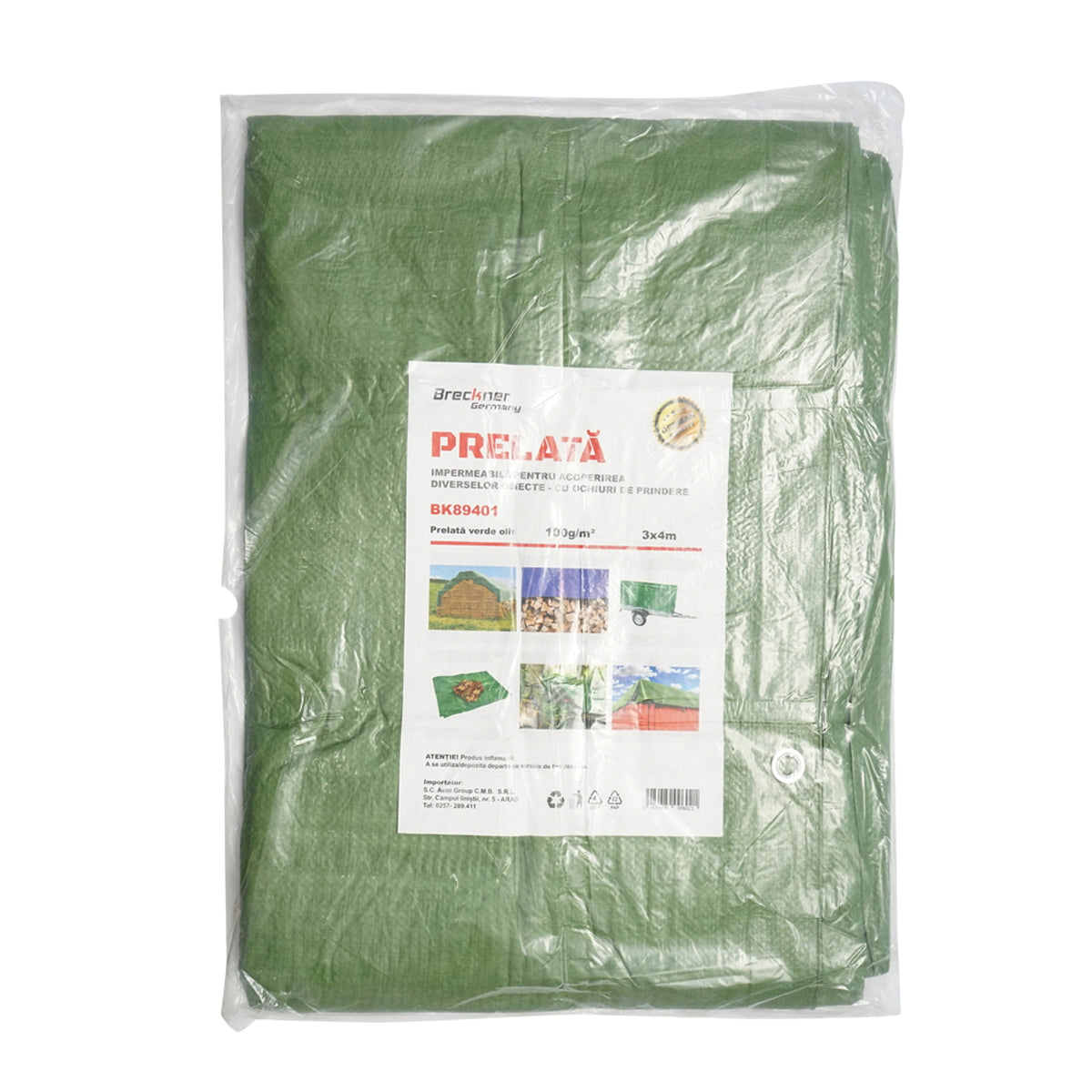 Green netting tarpaulin 100g/m2 3x4m Breckner Germany
