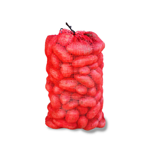 Raschel type mesh bag 270x350mm for vegetables 5Kg red