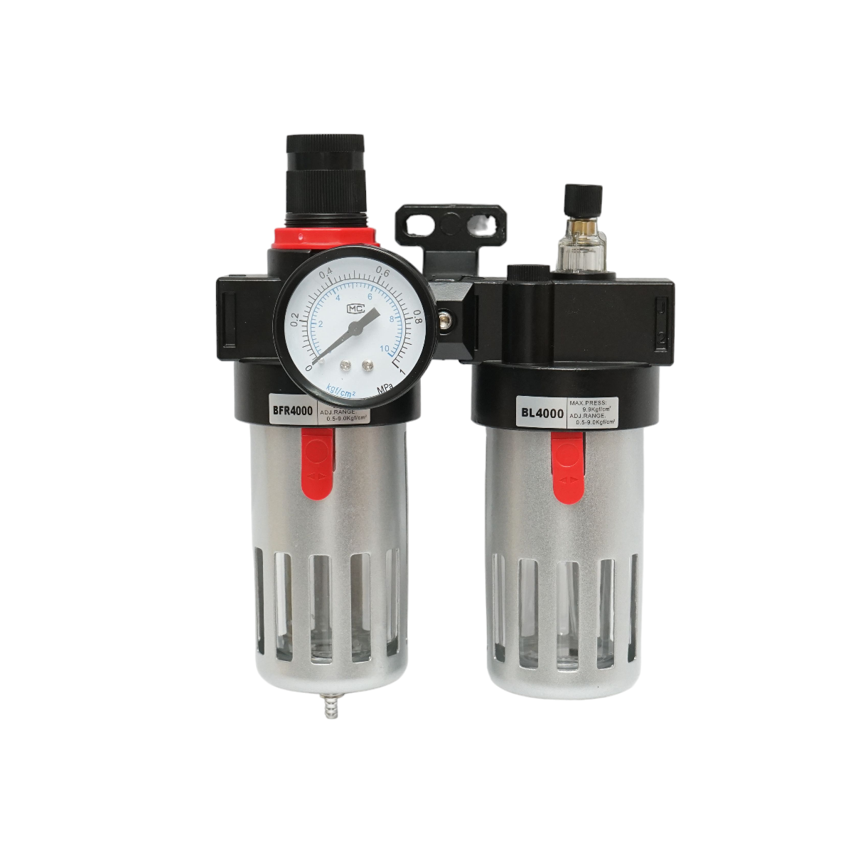 Air filter and lubricator with a maximum pressure regulator of 1 MPa, 1/2 connection