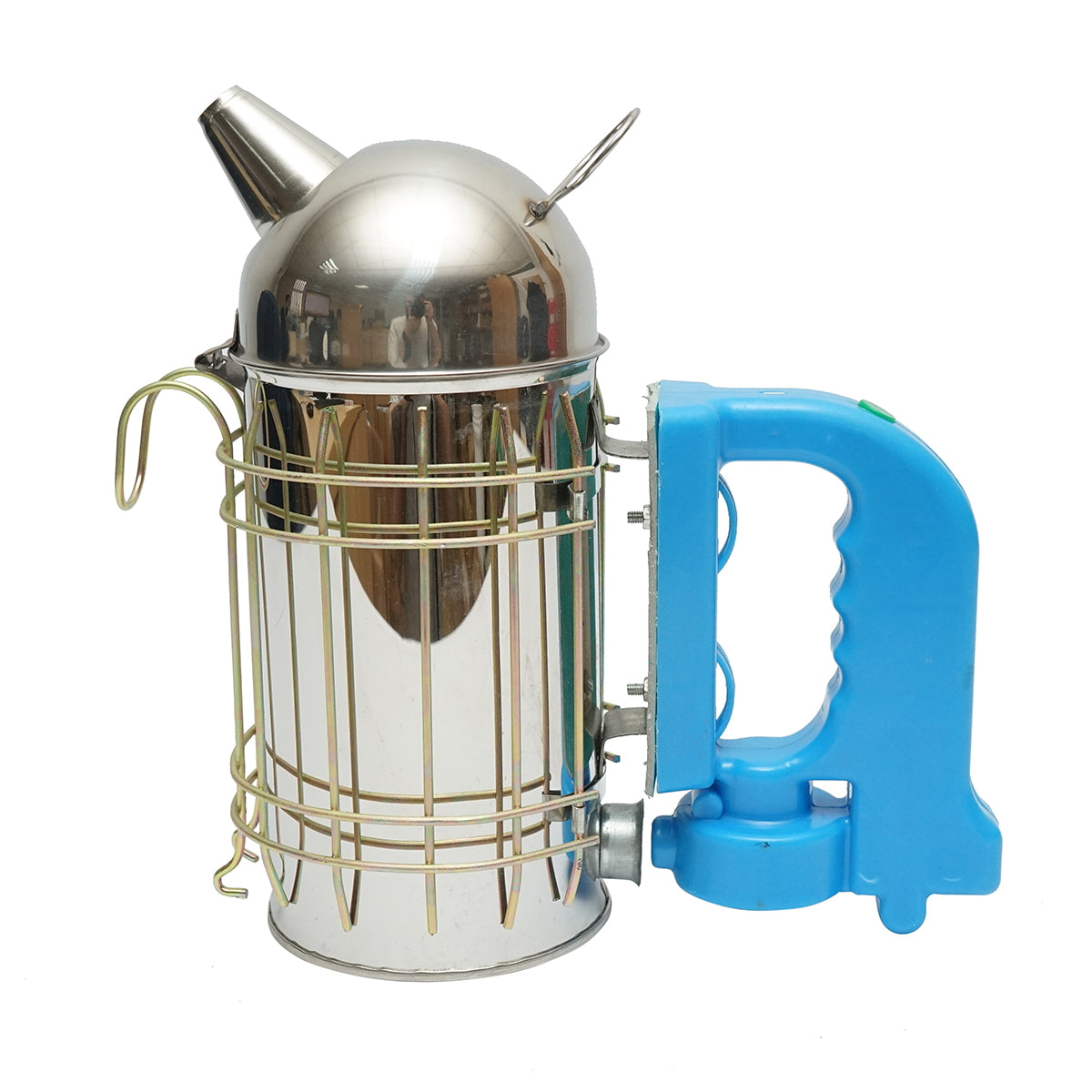 Stainless steel electric bee smoker with thermal shield cylinder, USB charging 190mm