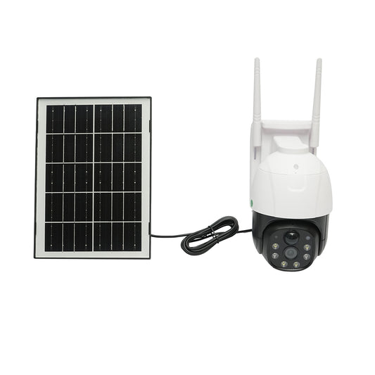 3MP surveillance camera, 4G WIFI rotating with 7.5W solar panel, PTZ, 1080P, motion sensor, night vision, V380 Pro application