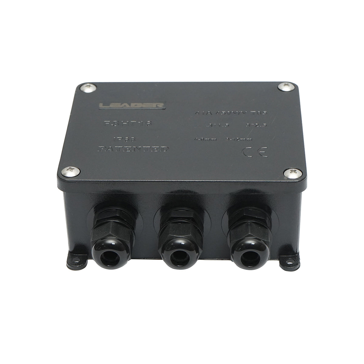 Sealed junction box with presets 41A 450V AC, 4 ways 4-12mm IP68 Leader