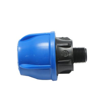 Compression fitting with external thread D32mmx1/2 inch, PN16 for irrigation systems