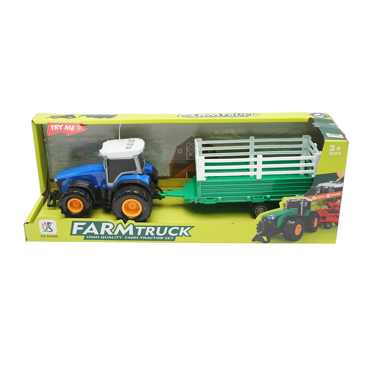 Blue tractor with trailer, 304x85x83mm toy for children aged 3 and over