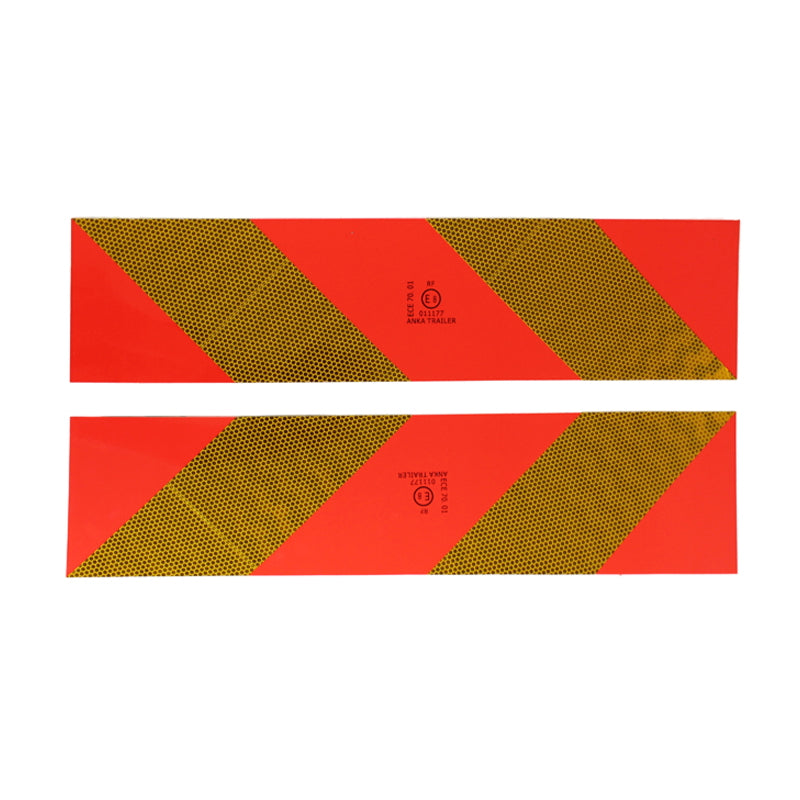 Set of 2 striped reflective plates for truck cab 57x13.5cm