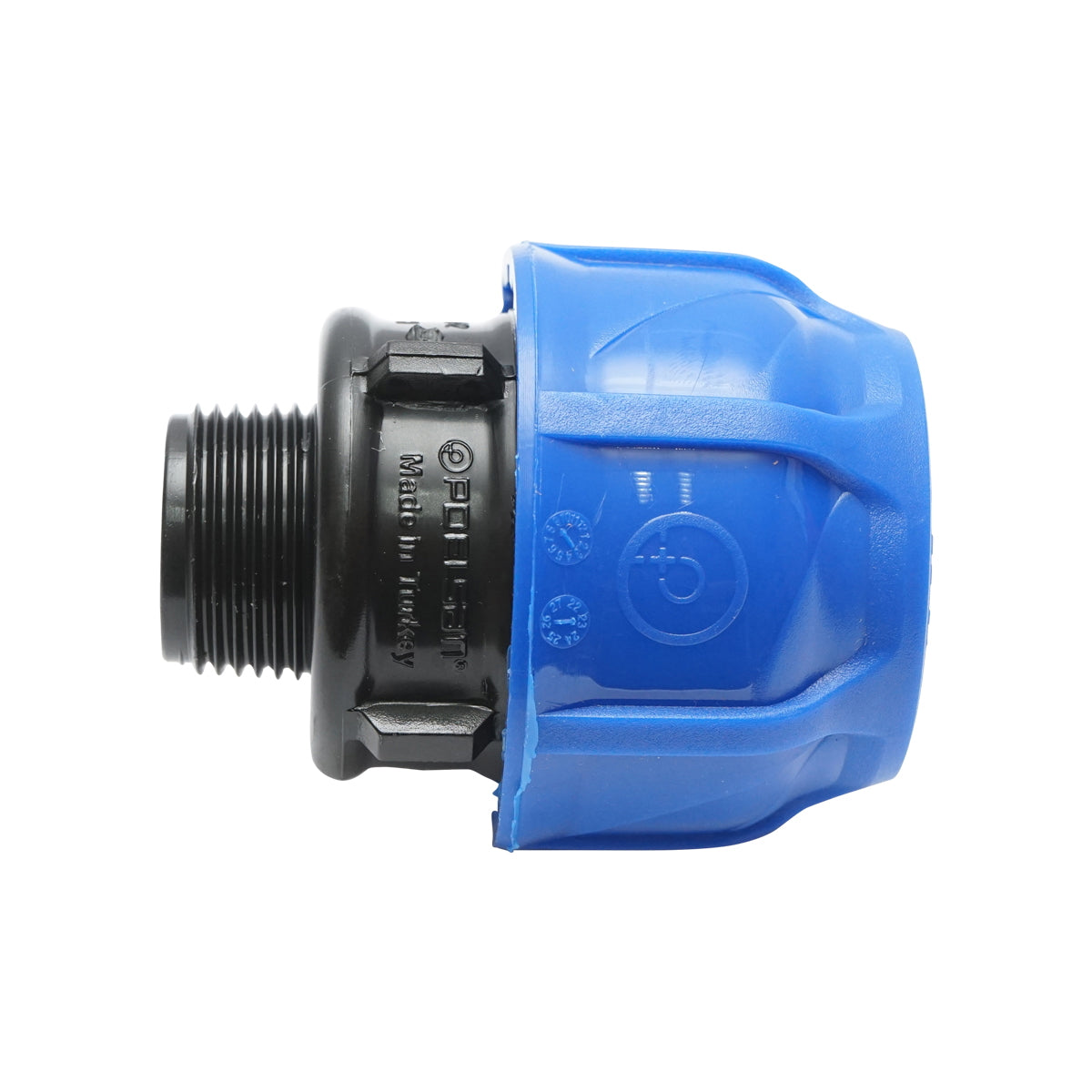 Compression fitting with external thread D40mmx1 inch, PN16, for irrigation systems