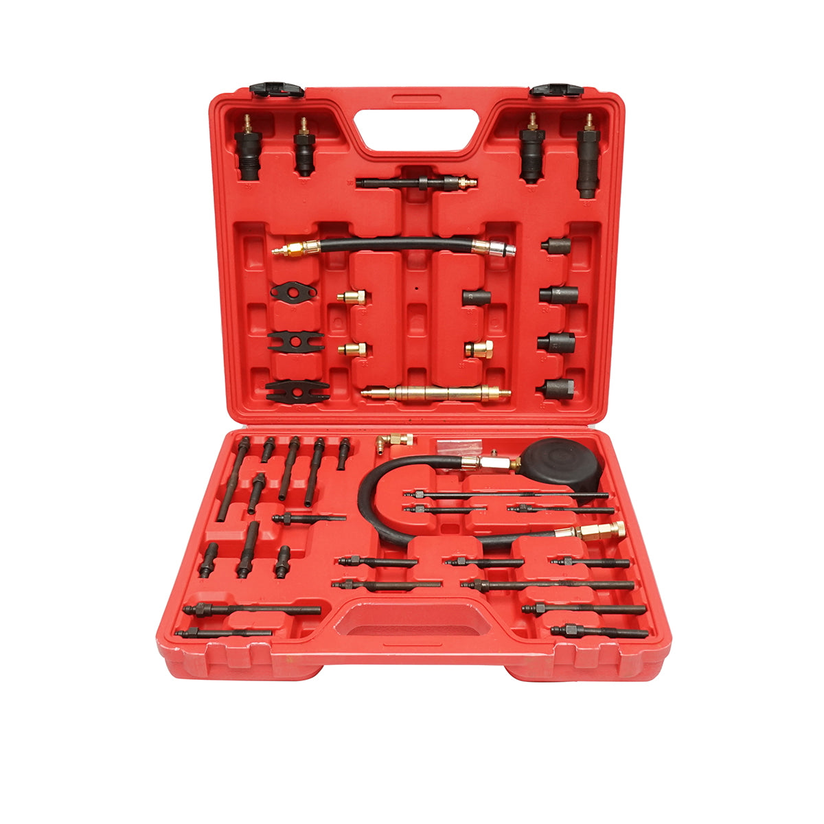 Engine compression tester kit for gasoline and diesel