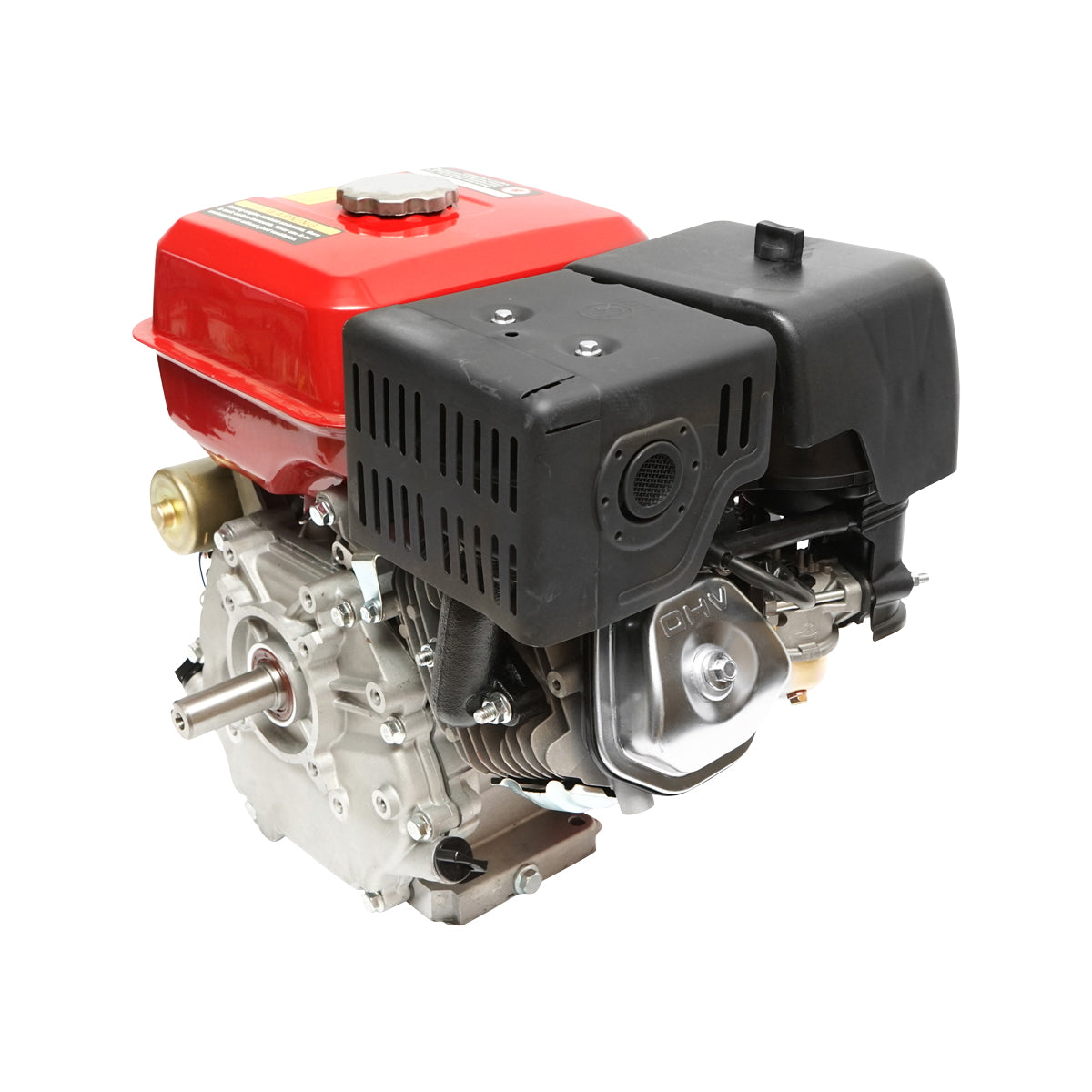 9HP gasoline engine, 4-stroke, 25mm shear pin shaft with 12V/17Ah battery key/rope start Breckner Germany