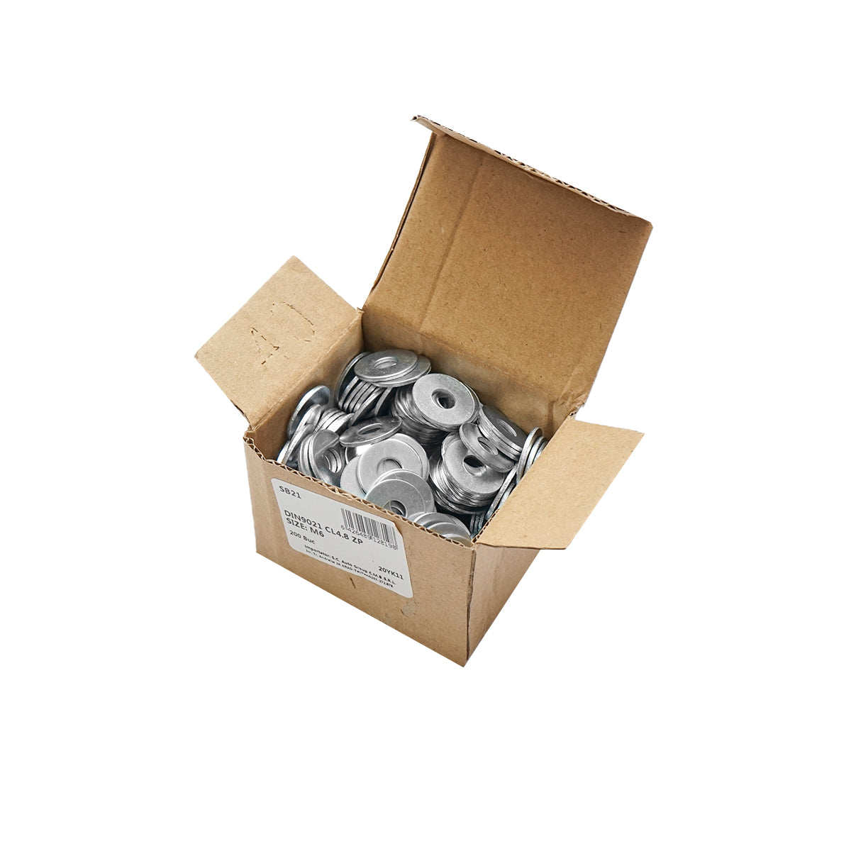 Zinc-coated washers DIN 9021-4.8 M6 200 pcs
