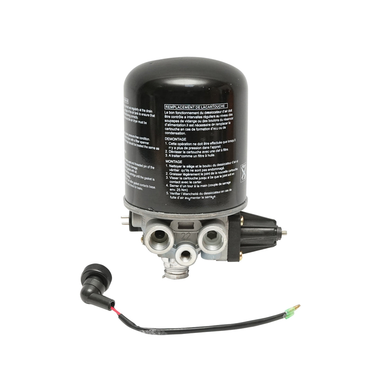 Air dryer with filter for compressor system OEM code 4324101020, 4324100202, 1487434901, LFP8654, T250W, AI12, TB1374X Breckner Germany
