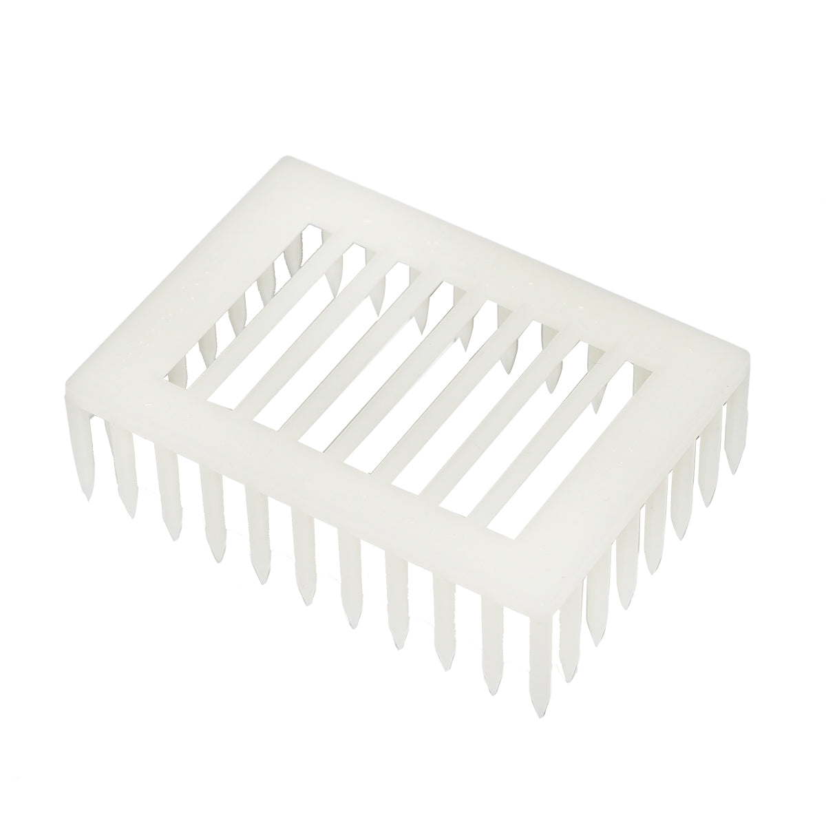 Queen bee isolator on a plastic comb with pins