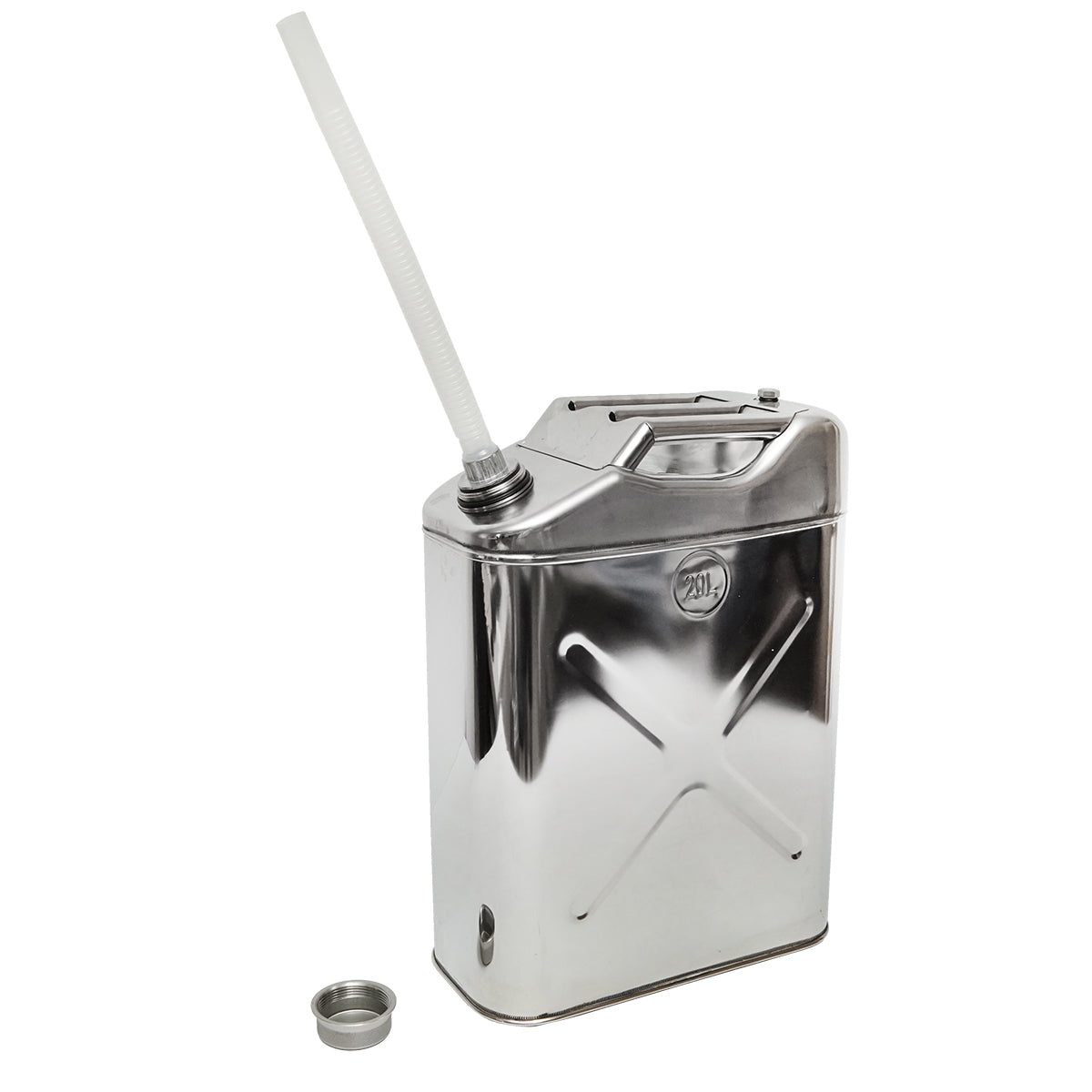 20L stainless steel canister with flexible hose and screw cap