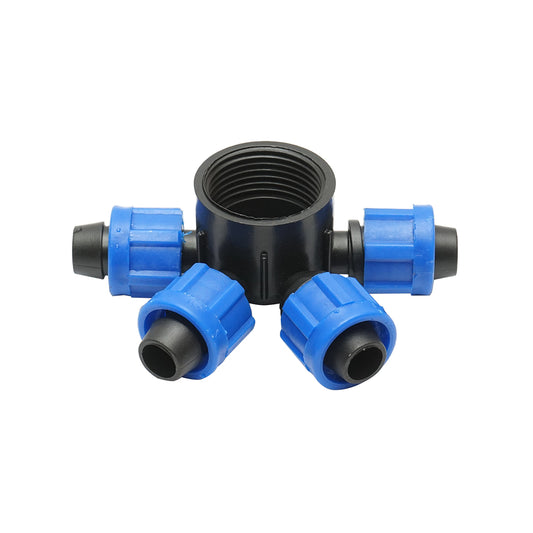 Pipe coupling distributor, 17mm drip tape with 4 heads for irrigation systems