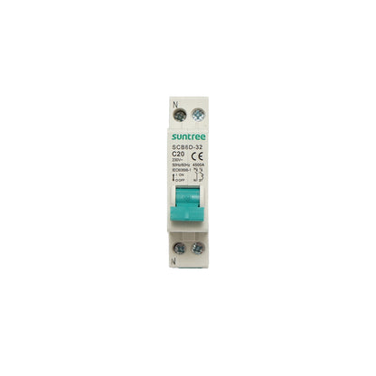 Bipolar automatic circuit breaker 1P+N, 20A, 4.5kA Suntree