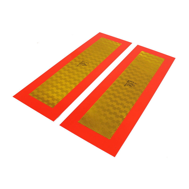 Rectangular reflective plate for trailer / set 595x195mm