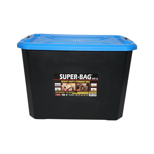 Box, heavy duty storage box 60L with lid, red 580x380x405mm Breckner Germany