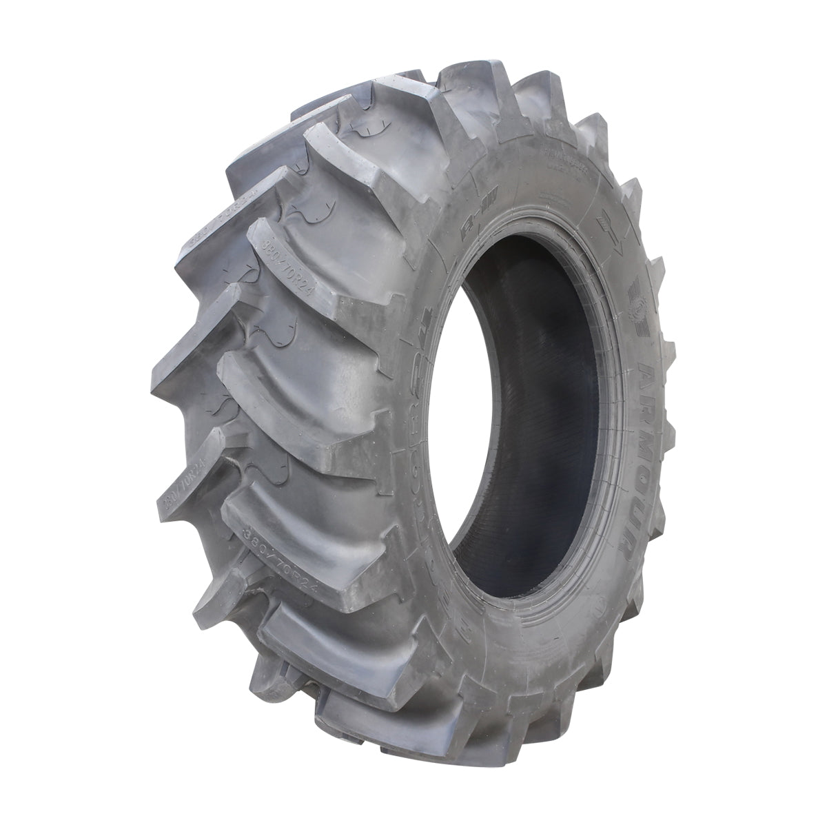 Radial tubeless agricultural tire 380/70R24 13.6R24 with tread, V-profile R-1W 125A8/125B TL
