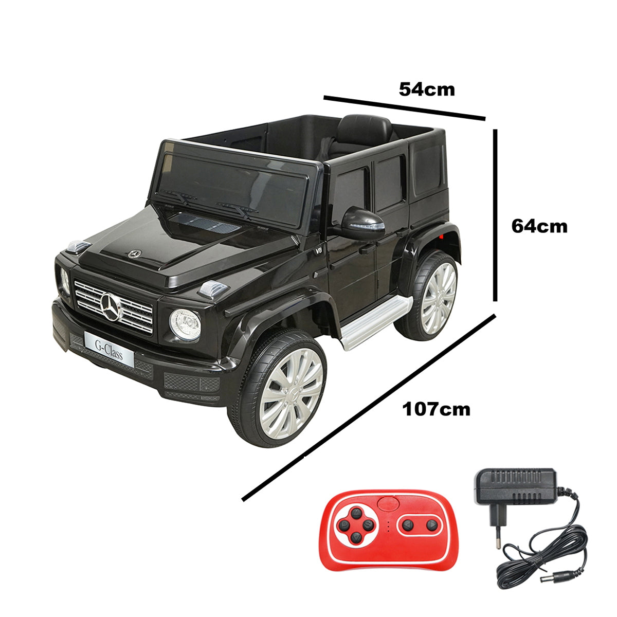 Electric car with 6V/7Ah battery and remote control for kids Mercedes G500 JJ2077 black