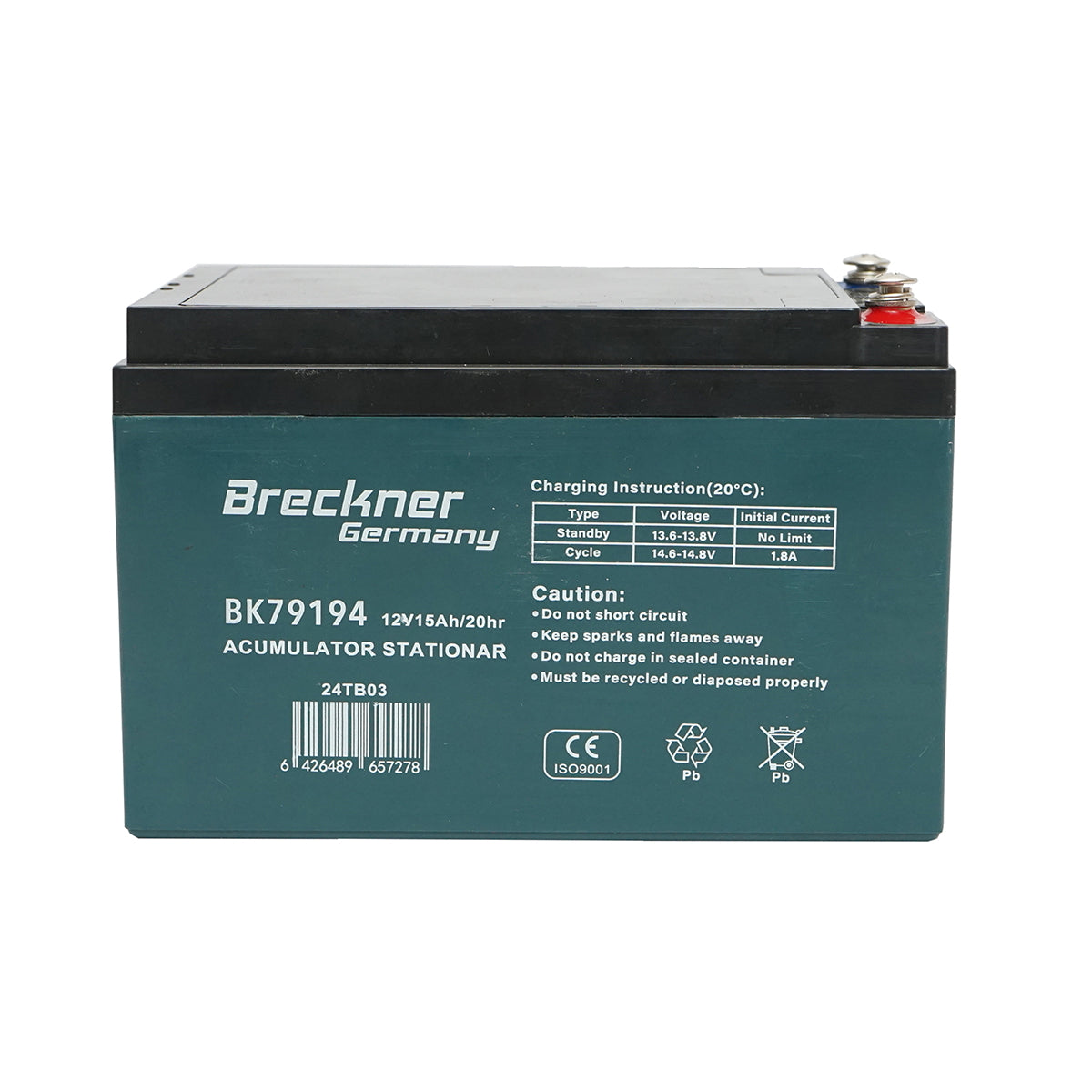 Solar gel battery 12V 15Ah 20HR 152x100x100mm Breckner Germany