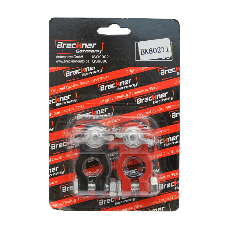 Set of Zn battery terminals with HD red and black screws Heavy Duty Breckner Germany