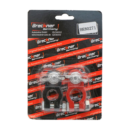 Set of Zn battery terminals with HD red and black screws Heavy Duty Breckner Germany