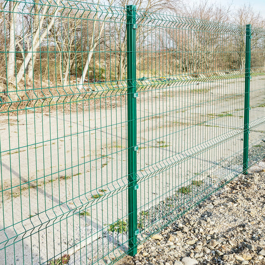 Post for fence panel/net 2430x50x50mm, RAL6005 with net fixing clamps