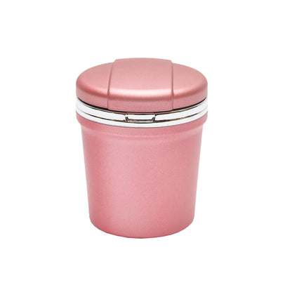 Universal pink-silver car ashtray with multicolor LED light